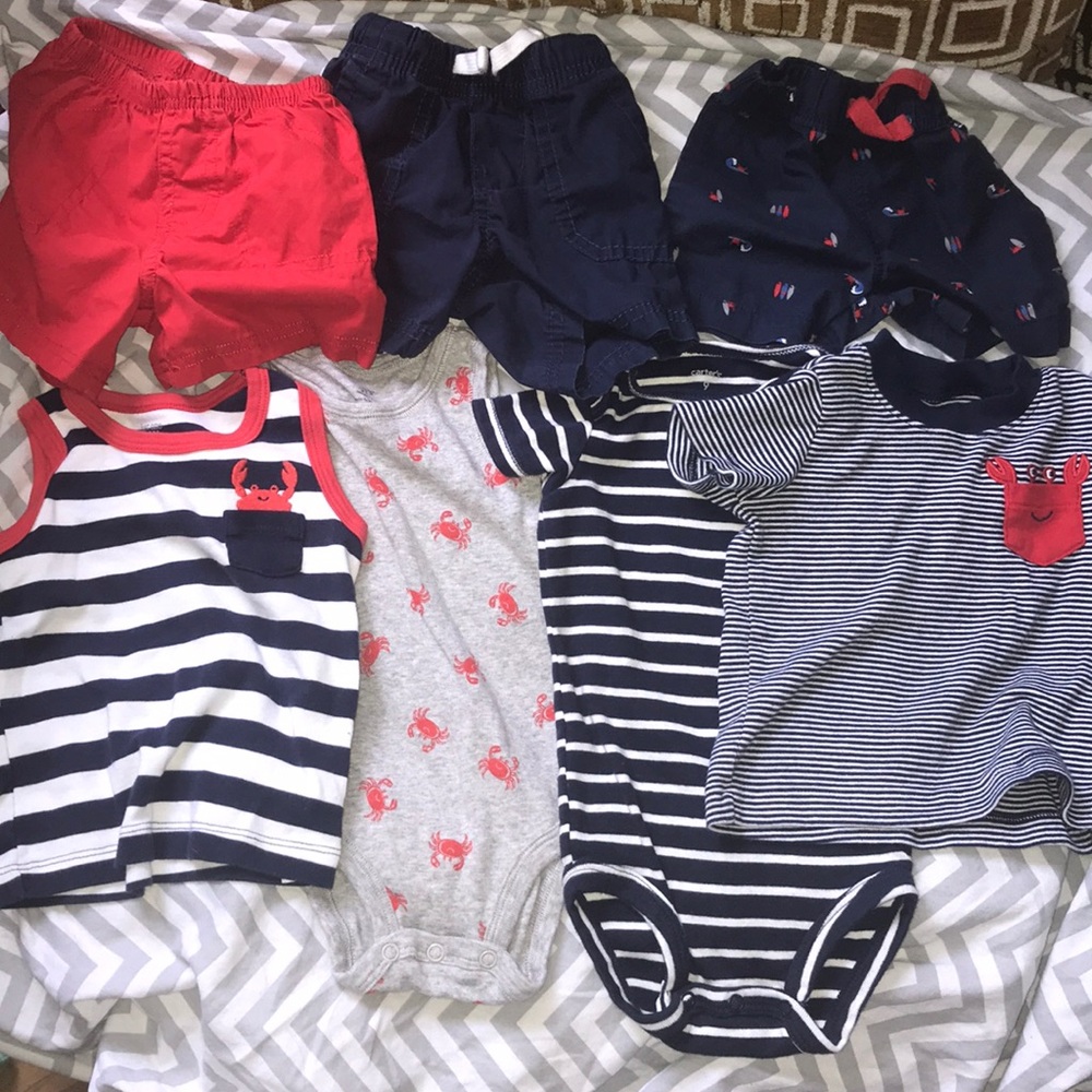 Lot of summer tops & shorts Carter’s 9month